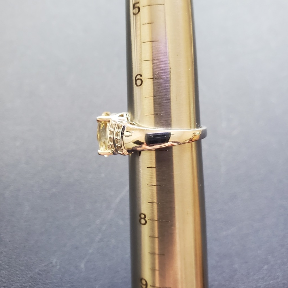 Sterling Citron Feldspar and White Topaz Ring size 6.75-7 (See pics/description) - Picture 14 of 16